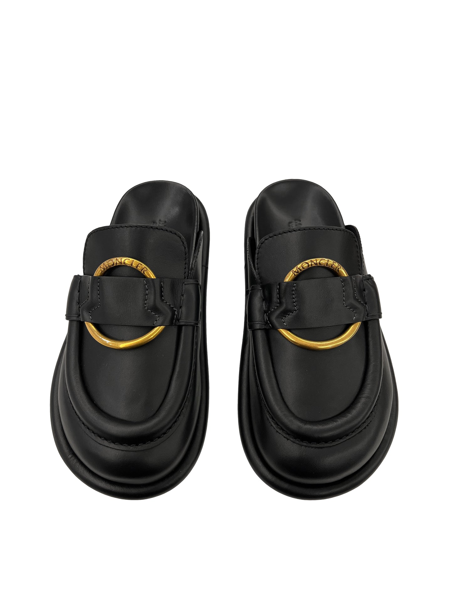 Moncler Bell Pantoletten Schwarz/Gold
