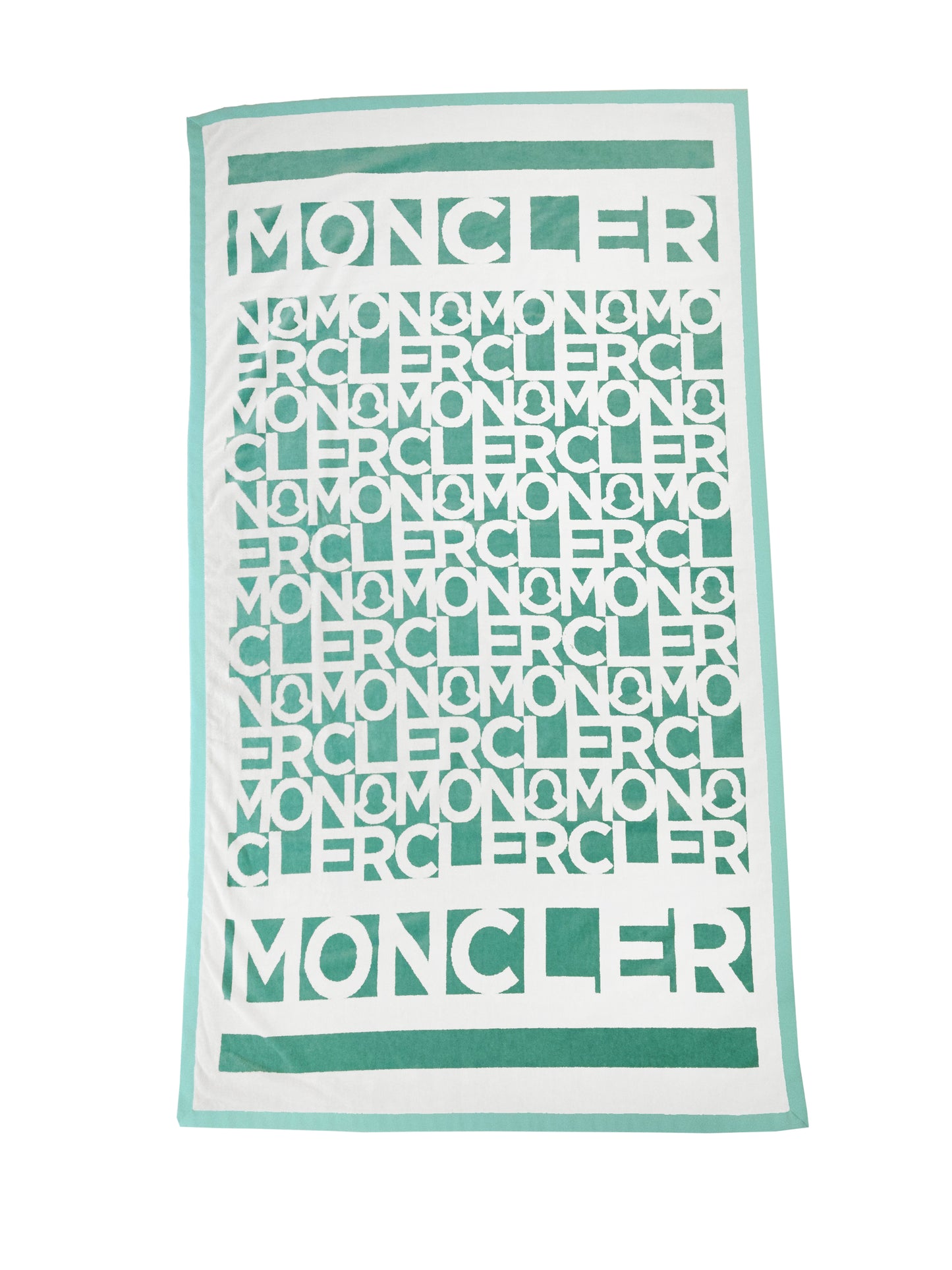 Moncler Strandtuch Weiss/Aquagrün