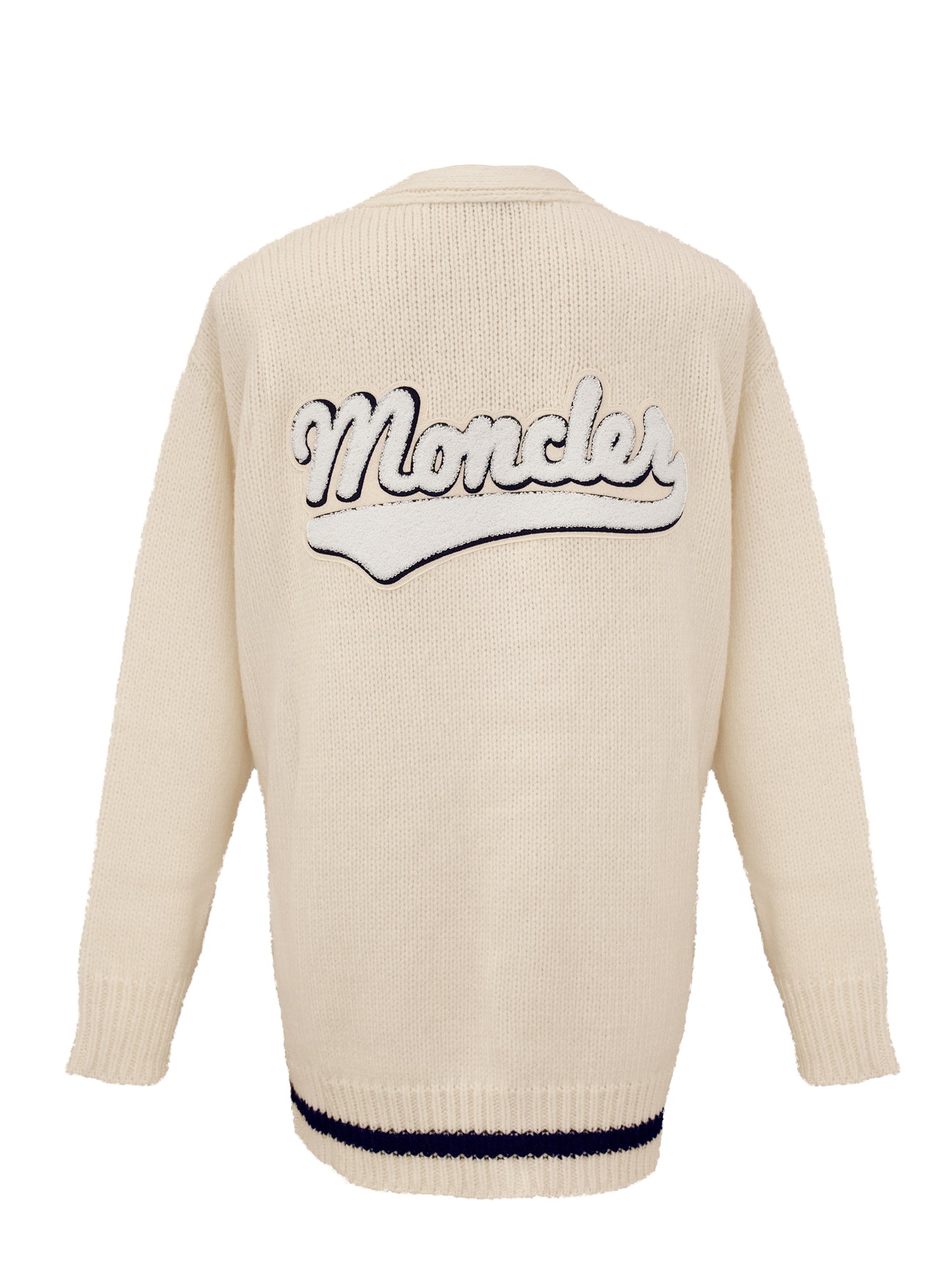 Moncler Strickjacke Naturweiß/Schwarz