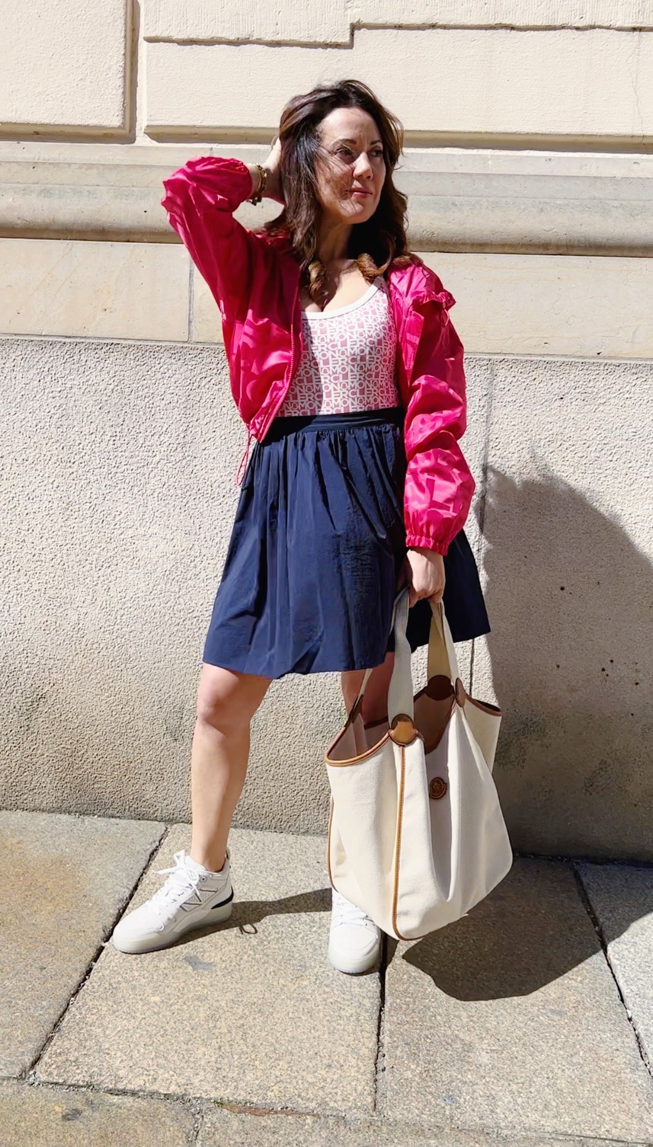 Moncler Badeanzug Pink/Weiss