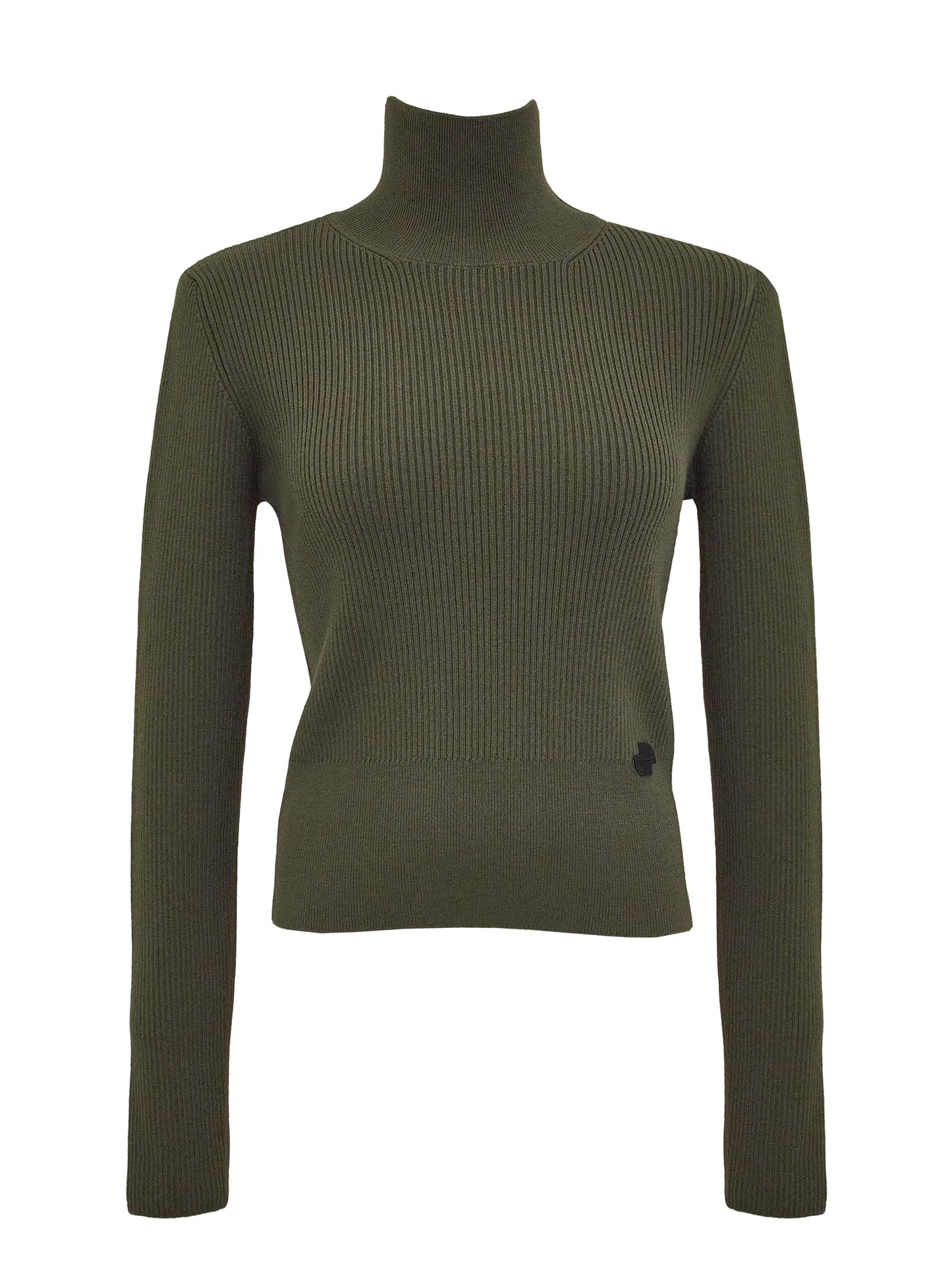 Patou Pullover Olivgrün Logo Schwarz