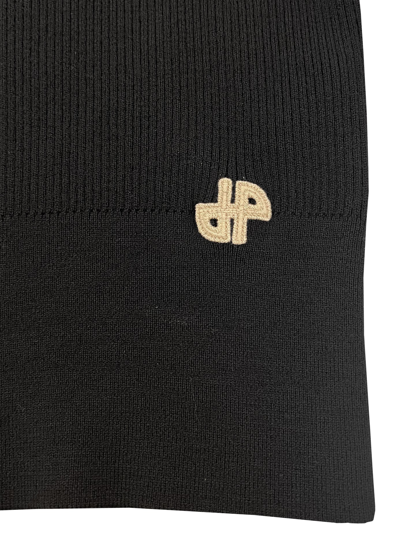Patou Pullover Schwarz Logo Beige