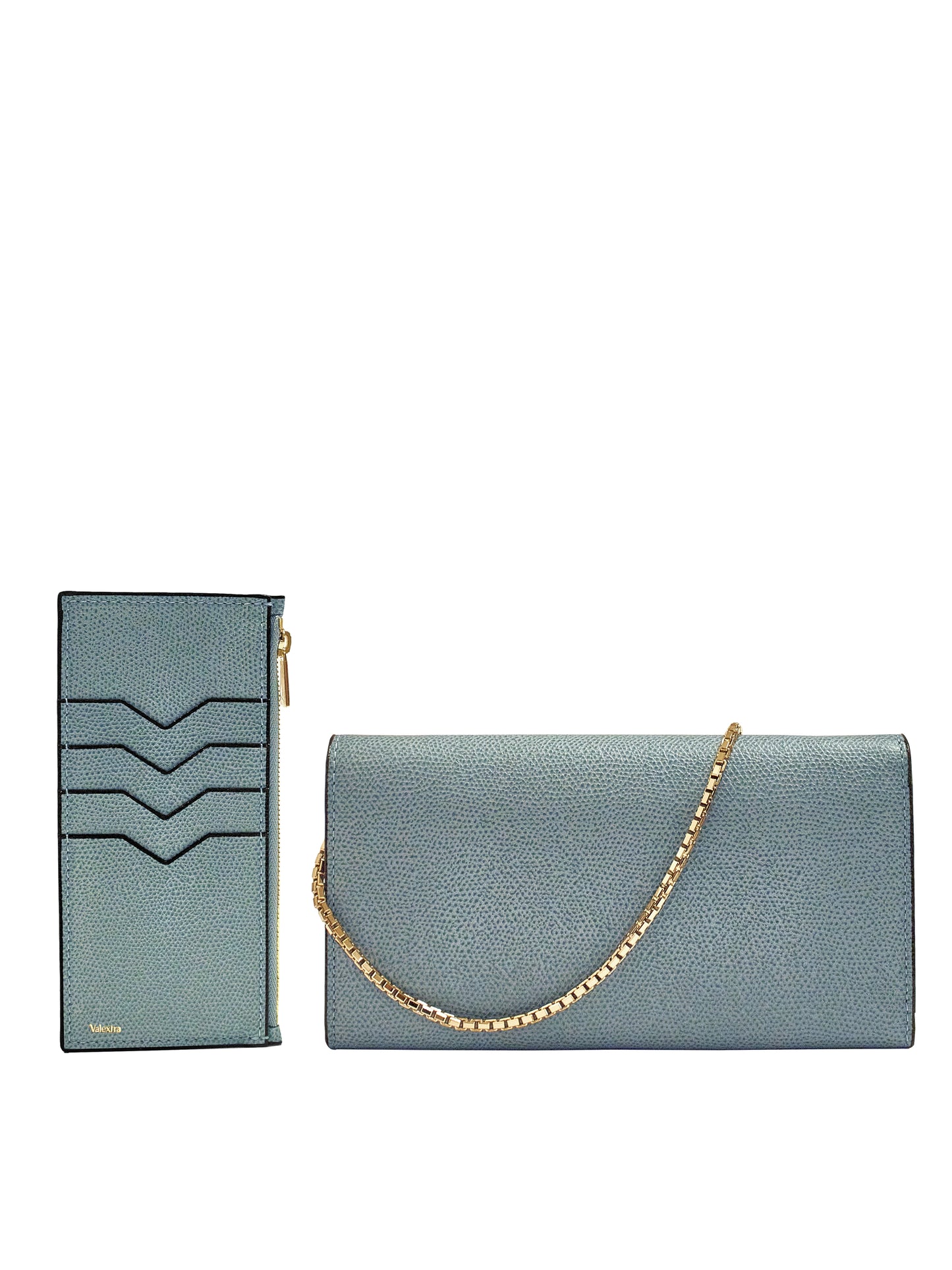 Valextra Tasche Continental Wallet Smokey Blue