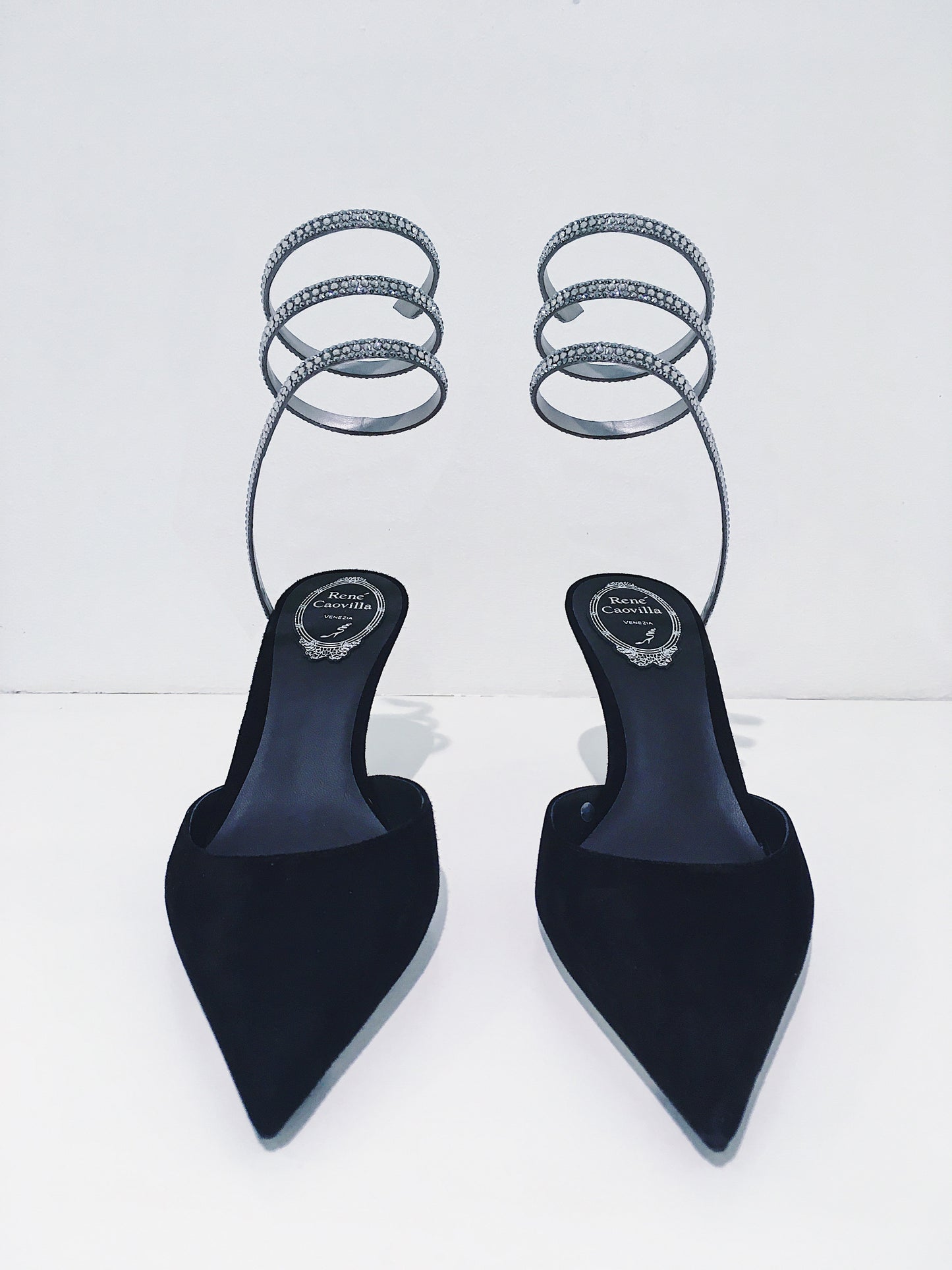 René Caovilla Pumps Cleo Slingback Schwarz-Silber