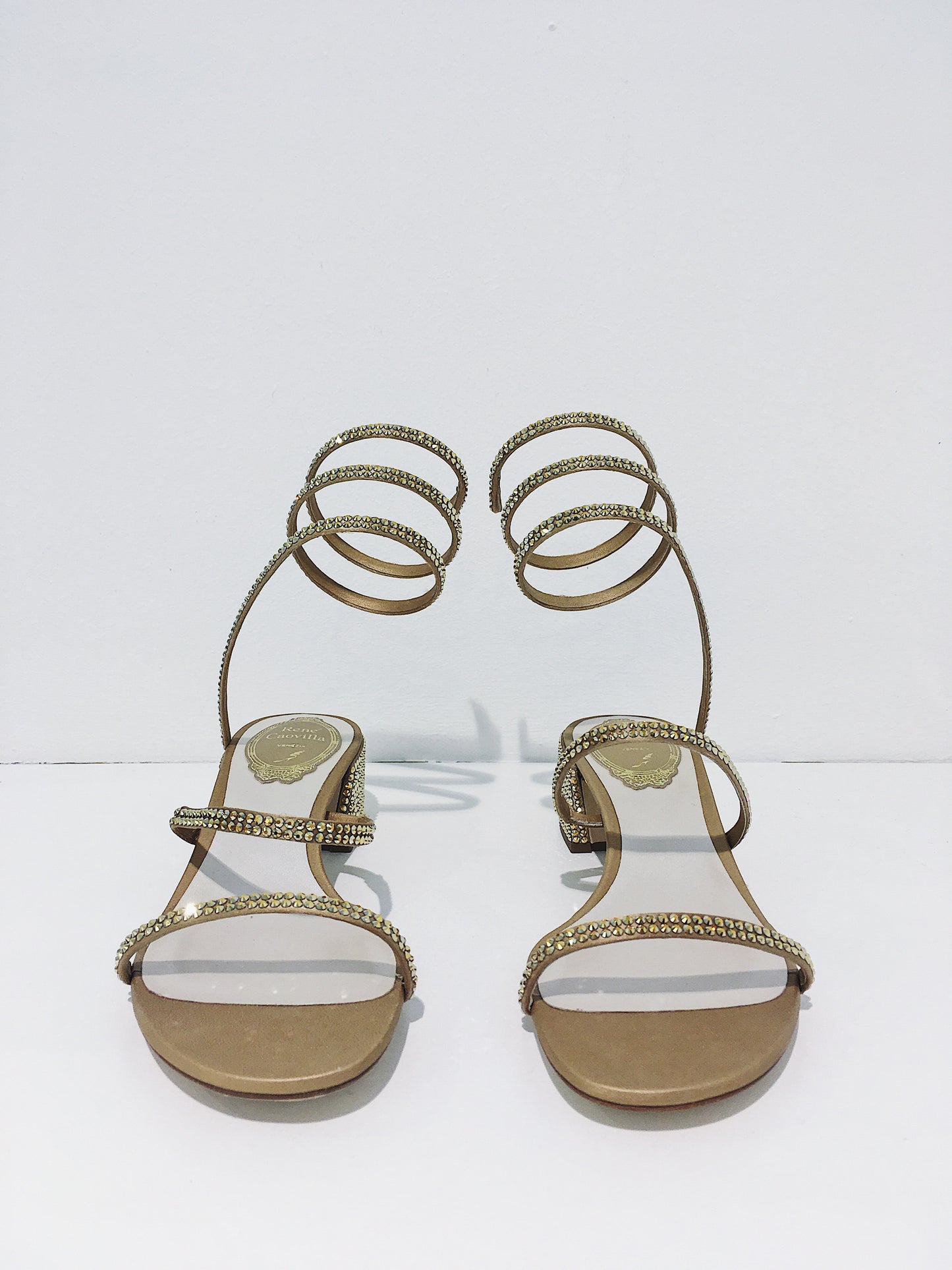 René Caovilla Fache Sandalen Cleo Gold