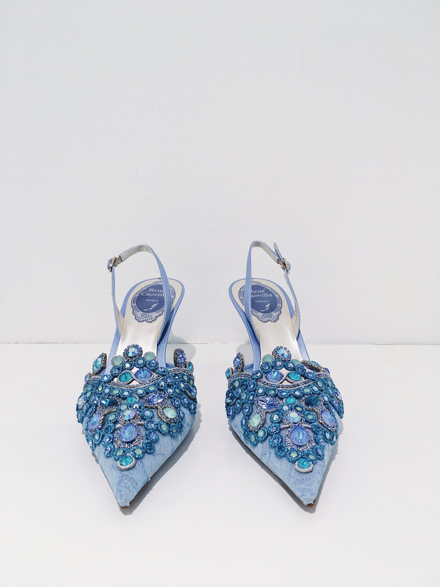 René Caovilla Pumps Veneziana Slingback Blau
