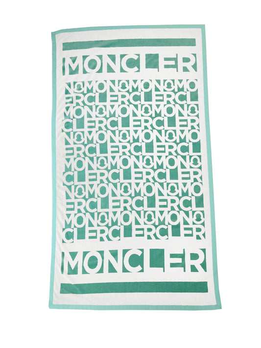 Moncler Strandtuch Weiss/Aquagrün