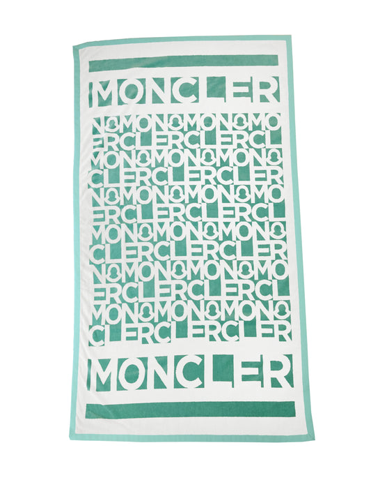 Moncler Strandtuch Weiss/Aquagrün