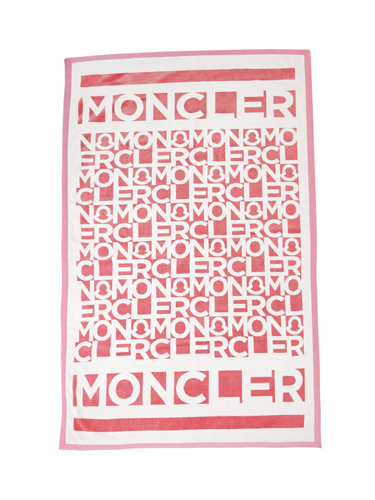 Moncler Strandtuch Weiss/Rosa